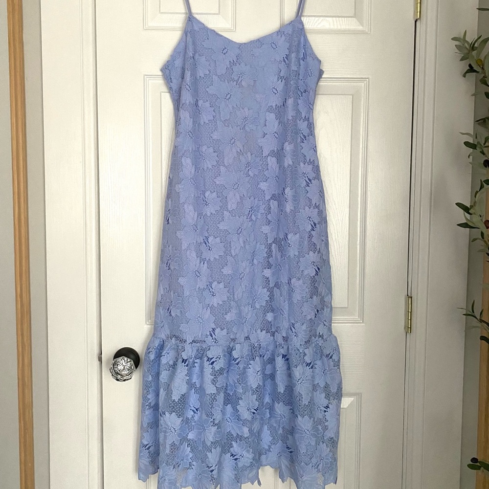 Banana Republic Limited Edition Light Blue Floral Lace Dress, size 10 with tags